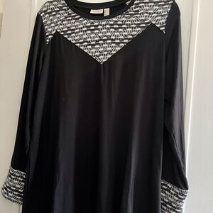 Women's Black and White Top